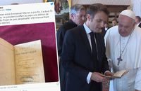 Macron dał papieżowi Franciszkowi prezent. Pieczątka wewnątrz wywołała "zamieszanie w Polsce". "Żenujące"